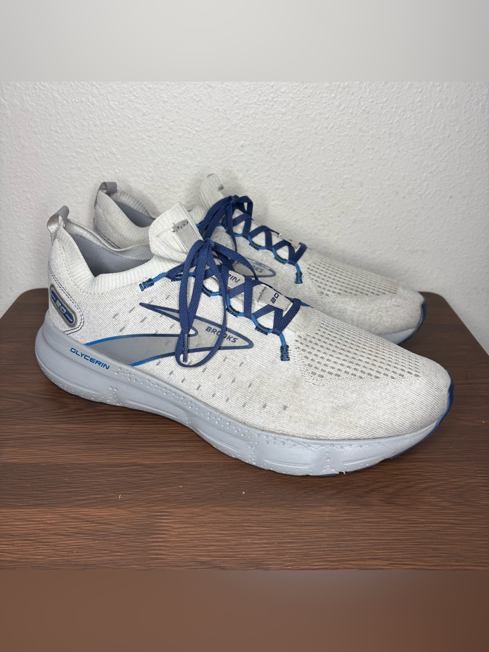 Brooks Glycerin 20 StealthFit Shoes Mens Size 13 Gray Blue Athletic Running